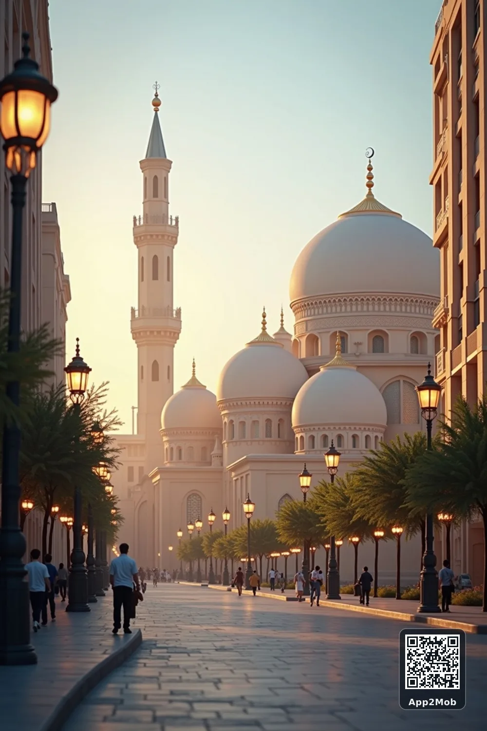 Islamic visual of Manama, Bahrain, with mosque-inspired architecture for Manama prayer times and qibla direction