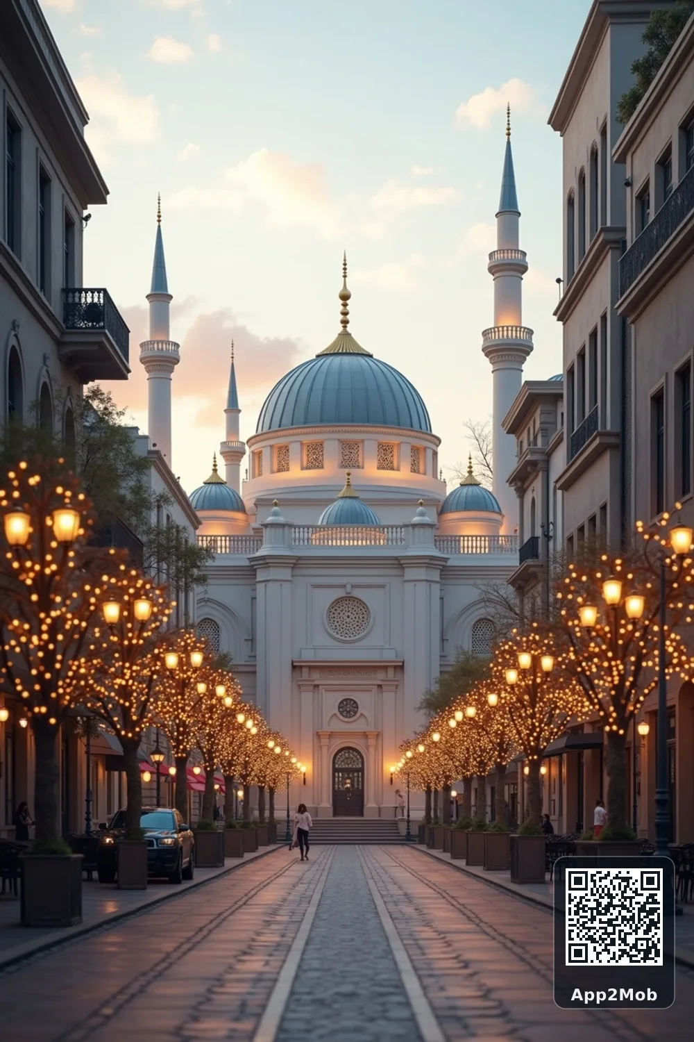 Islamic visual of Sao Paulo, Brazil, with mosque-inspired architecture for Sao Paulo prayer times and qibla direction
