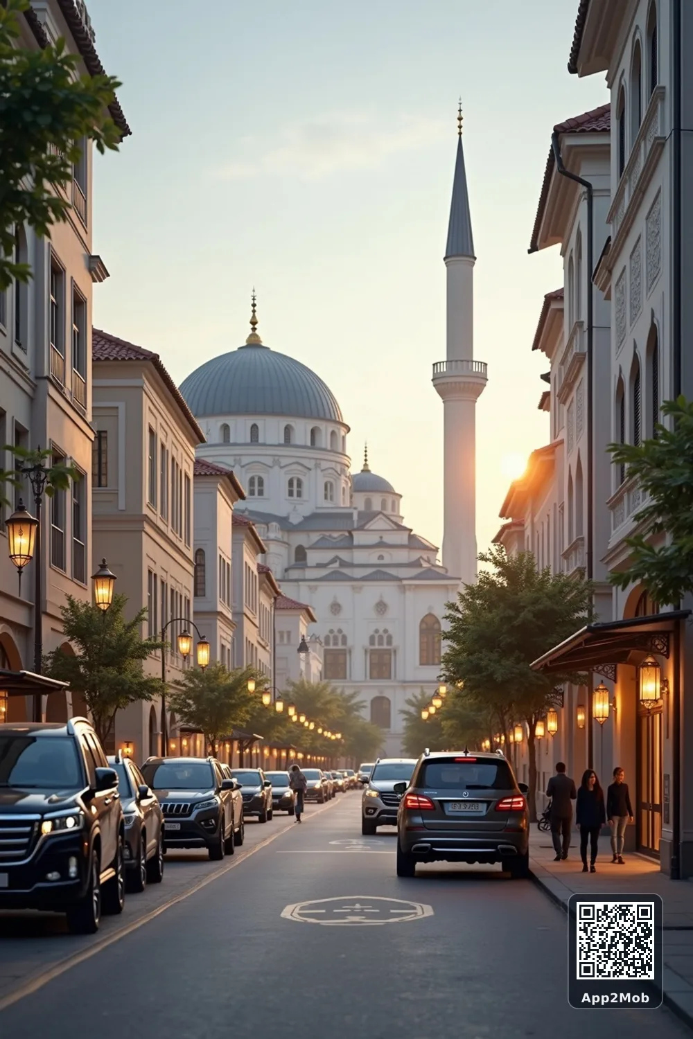 Islamic visual of Bandar Seri Begawan, Brunei, with mosque-inspired architecture for Bandar Seri Begawan prayer times and qibla direction