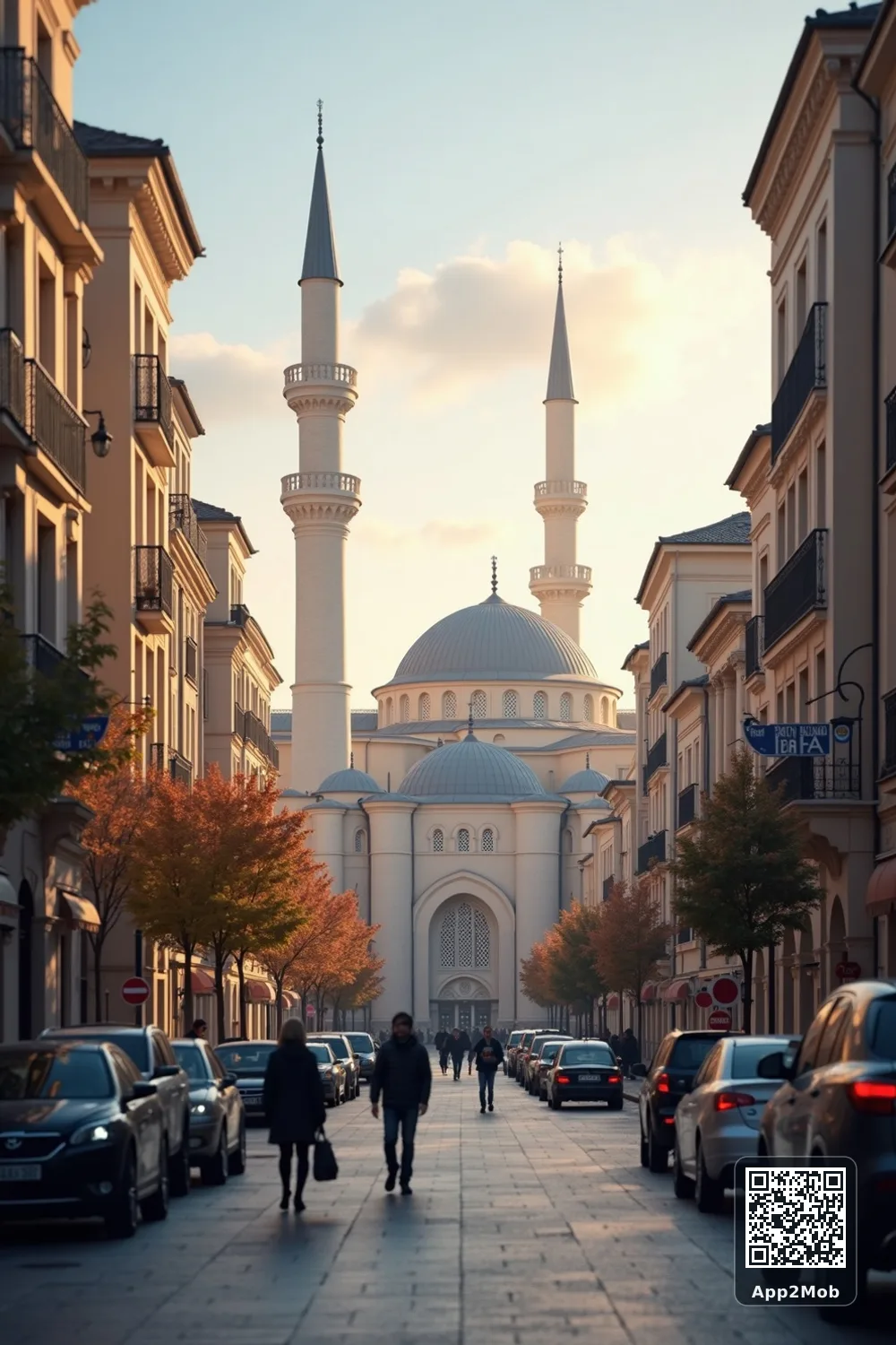 Islamic visual of Sofia, Bulgaria, with mosque-inspired architecture for Sofia prayer times and qibla direction