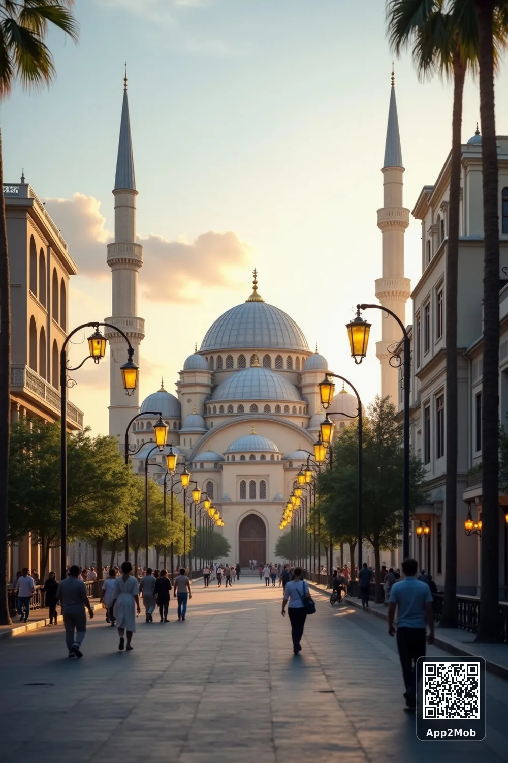 Islamic visual of Medellin, Colombia, with mosque-inspired architecture for Medellin prayer times and qibla direction