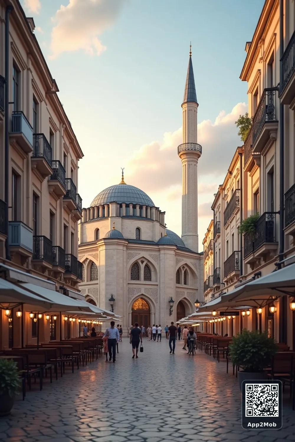 Islamic visual of Split, Croatia, with mosque-inspired architecture for Split prayer times and qibla direction