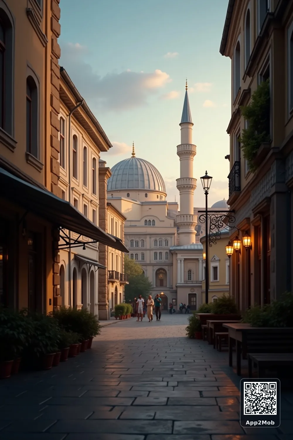 Islamic visual of Brno, Czechia, with mosque-inspired architecture for Brno prayer times and qibla direction