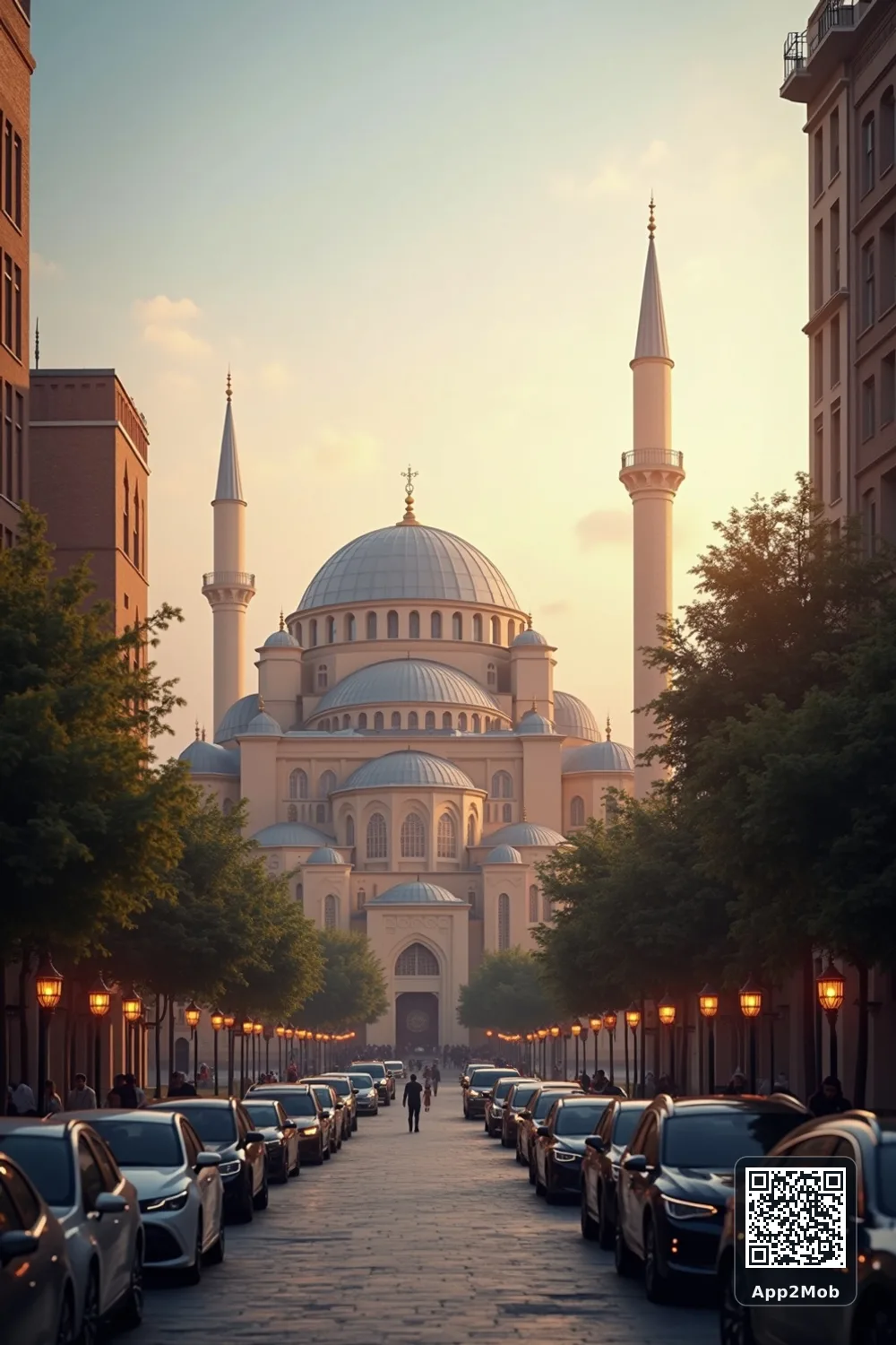 صورة إسلامية لمدينة طهران في إيران مع مواقيت الصلاة واتجاه القبلة