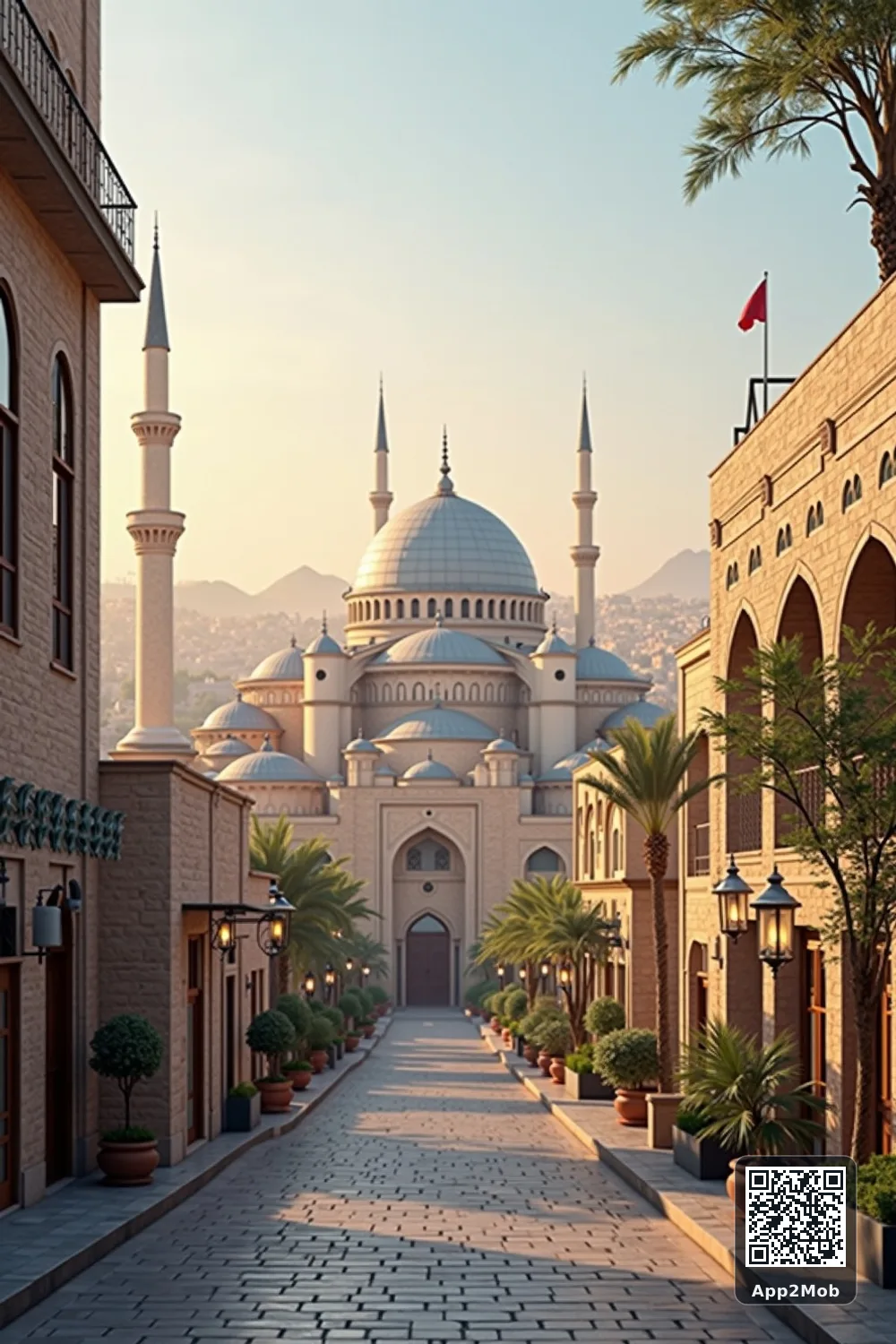 صورة إسلامية لمدينة عمان في الأردن مع مواقيت الصلاة واتجاه القبلة