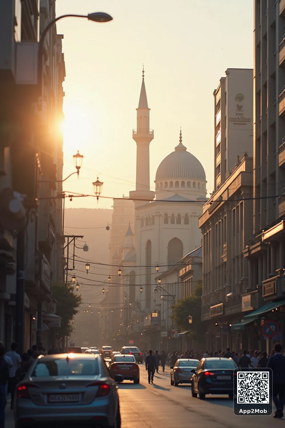 صورة إسلامية لمدينة نيروبي في كينيا مع مواقيت الصلاة واتجاه القبلة