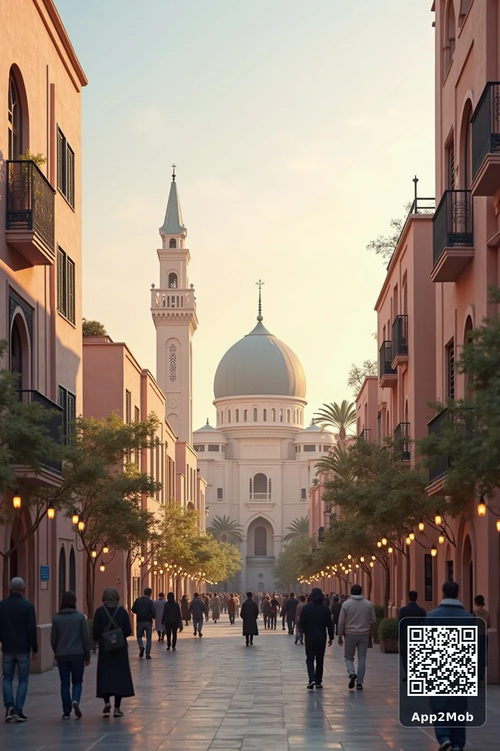 Casablanca city skyline with Islamic architecture representing prayer times and qibla direction in Morocco