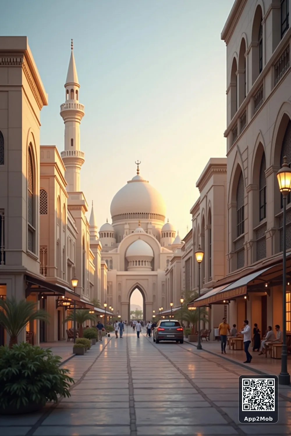 Islamic visual of Dammam, Saudi Arabia, with mosque-inspired architecture for Dammam prayer times and qibla direction