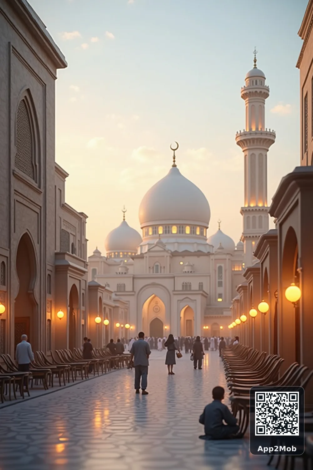 Medina city skyline with Islamic architecture representing prayer times and qibla direction in Saudi Arabia