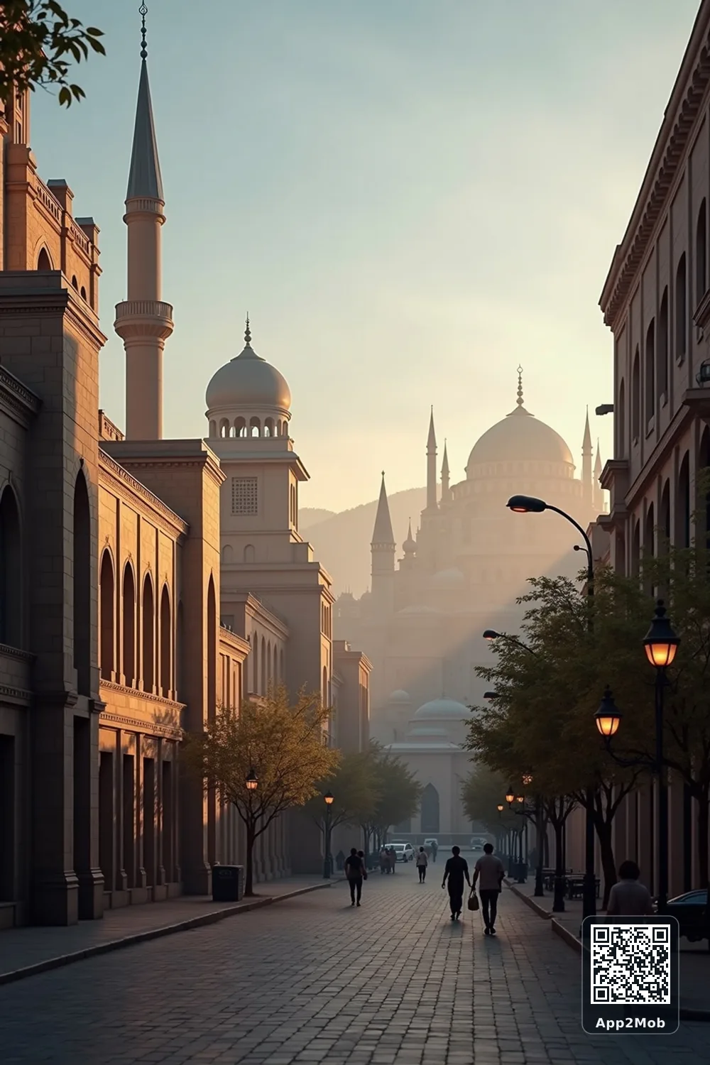 Islamic visual of Johannesburg, South Africa, with mosque-inspired architecture for Johannesburg prayer times and qibla direction