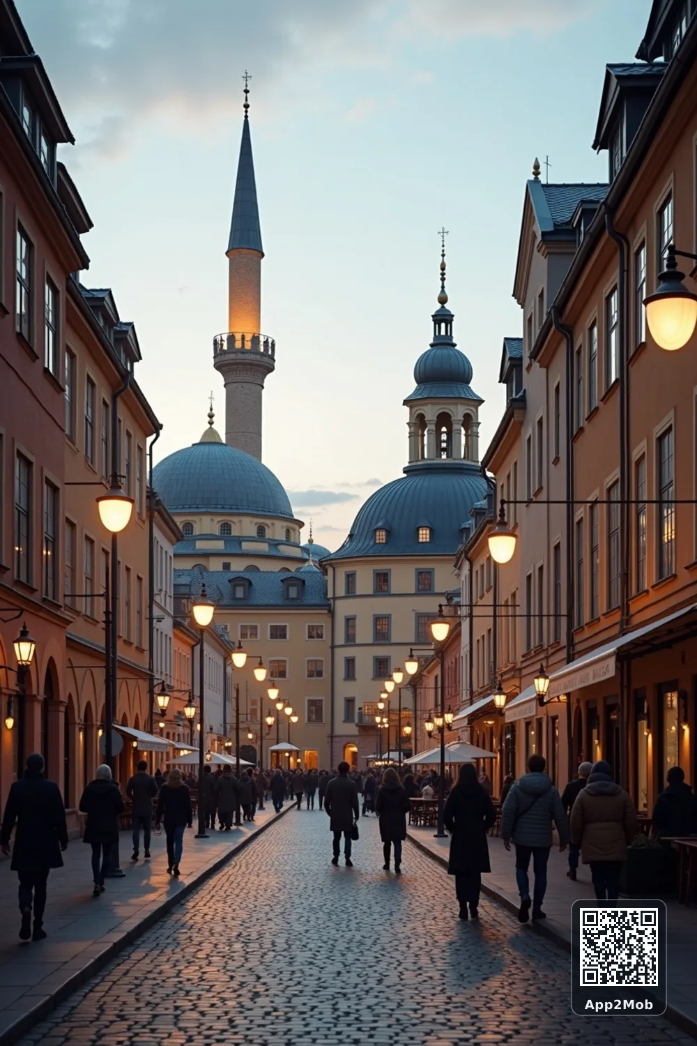 Islamic visual of Stockholm, Sweden, with mosque-inspired architecture for Stockholm prayer times and qibla direction