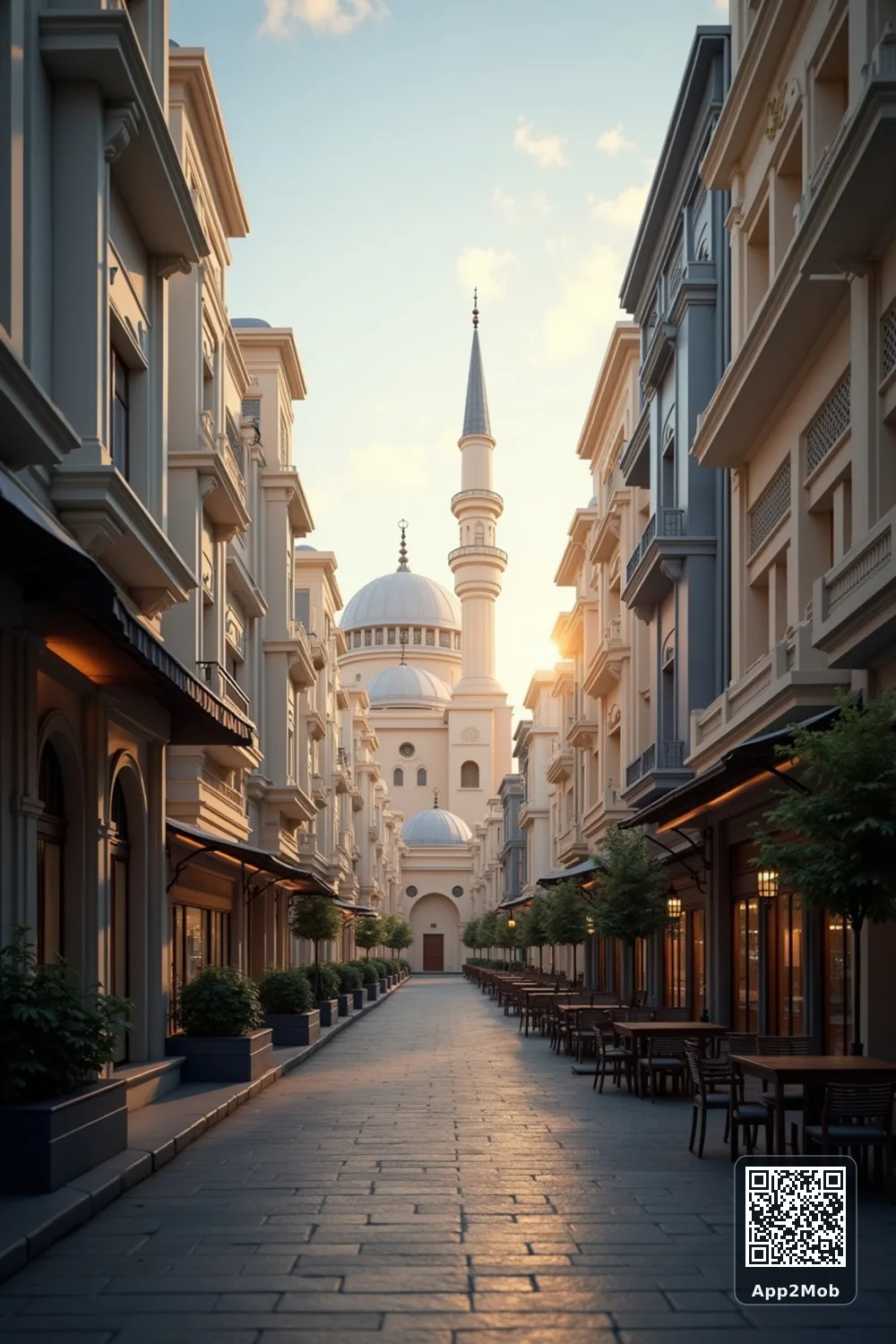 صورة إسلامية لمدينة Chon Buri في Thailand بطابع إسلامي ومعمار مستوحى من المساجد لمواقيت الصلاة واتجاه القبلة